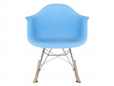 Eames Rocking Chair – Light Blue RAR Armchair Replica with Wooden Rockers
